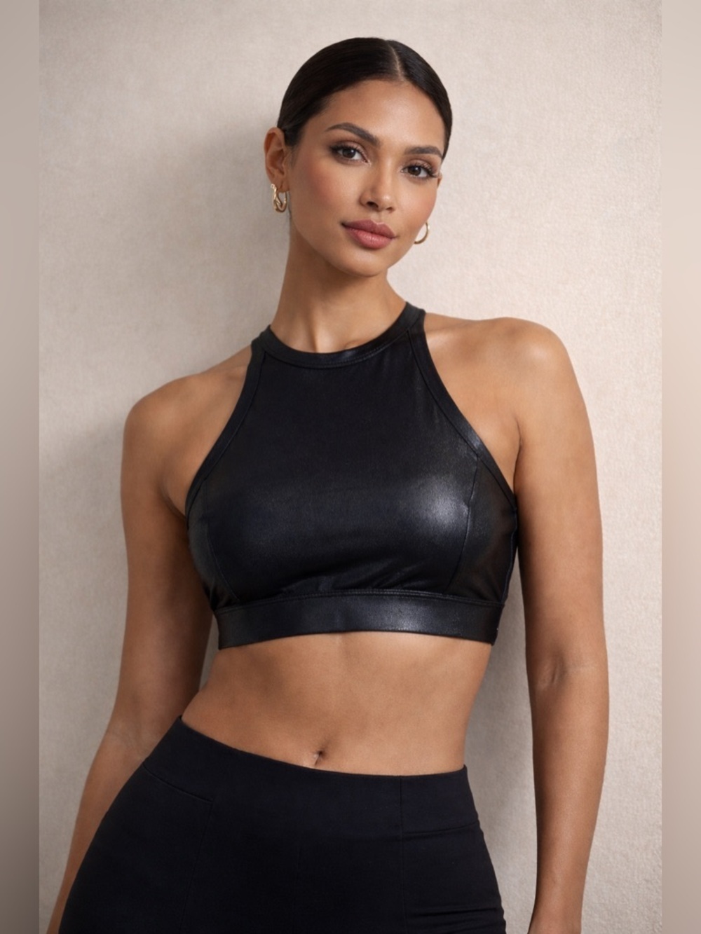 Joy Lab | Shimmer Black Strap Racerback Sports Bra - Size XS